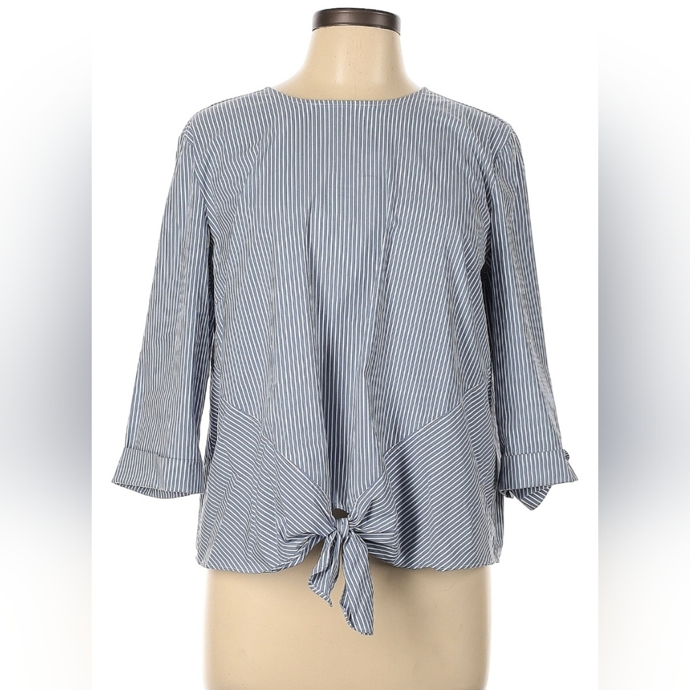 J. Jill Blouse Striped Tie Waist Sz. M